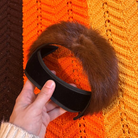 1950s MINK fur and velolur Fascinator headband! - Picture 12 of 12